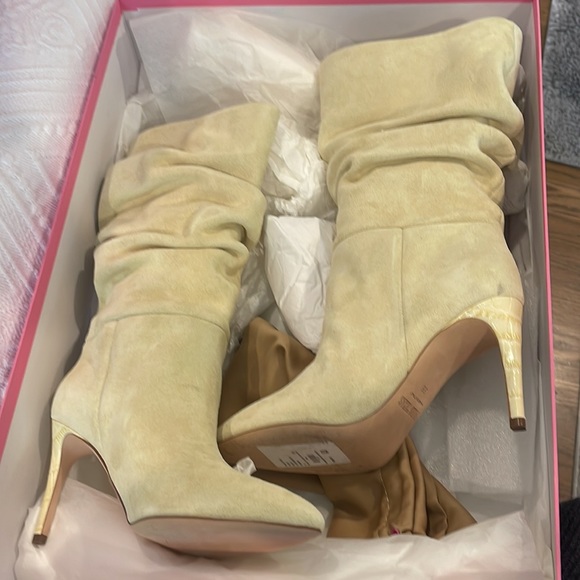 PARIS TEXAS Slouch 85 Suede Ankle Boots LIME YELLOW - Picture 9 of 9